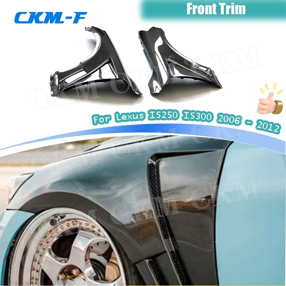 Car Front Bumper Side Fender Fin Splitters Spoiler Real Carbon Fiber for Lexus IS250 IS300 2006-2012 FRP Body Kits Accessories