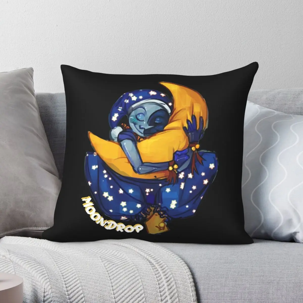 Moondrop Fnaf Square Pillowcase Polyester Linen Velvet Printed Zip Decor Car Cushion Cover