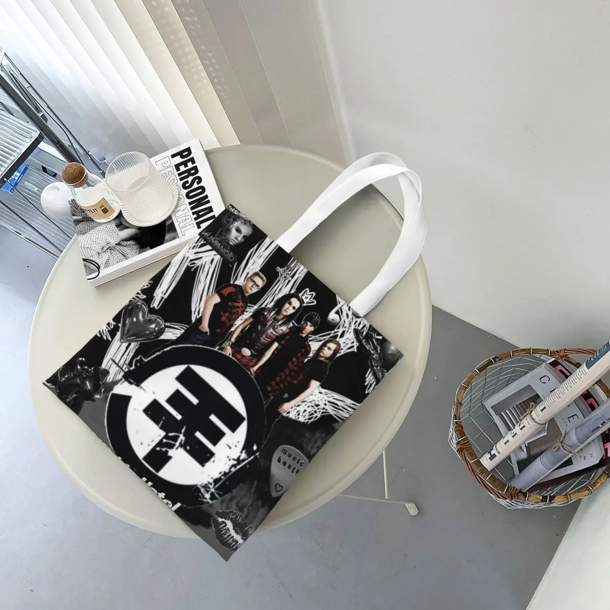 Tokio Hotel Shopping Bags Canvas The Tote Bag Folding for Women Shoulder Tote Travel Handbag