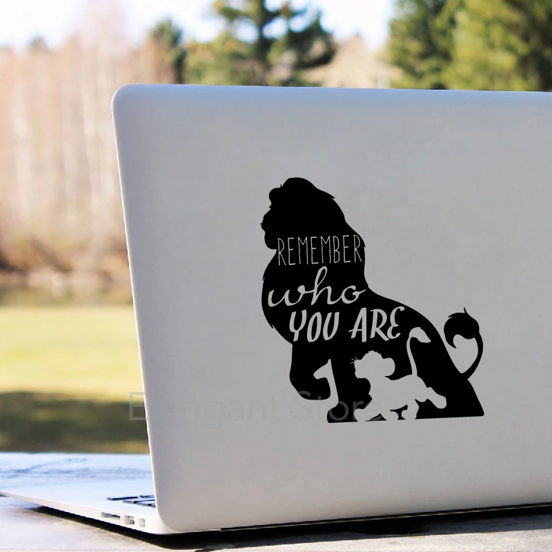 Lion King Classic Movie Decals Laptop Car Window Decoration, ricorda chi sei adesivo in vinile camera dei bambini adesivo Decor murale