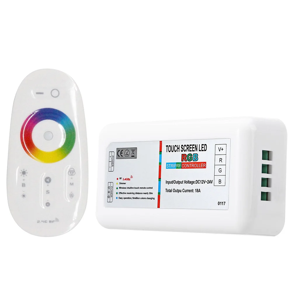 DC12-24V 2.4GHz RF LED RGB/RGBW/RGBCCT Strip Controller Wireless Touch Remote Control Dimmer For LED 5050 2838 LED Strip Light