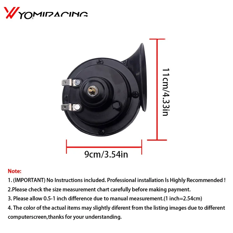 Upgraded High Quality 12V Super Loud Waterproof Snail Horn Monophonic Sound for Motorcycle Scooter Moped Electric Accessories