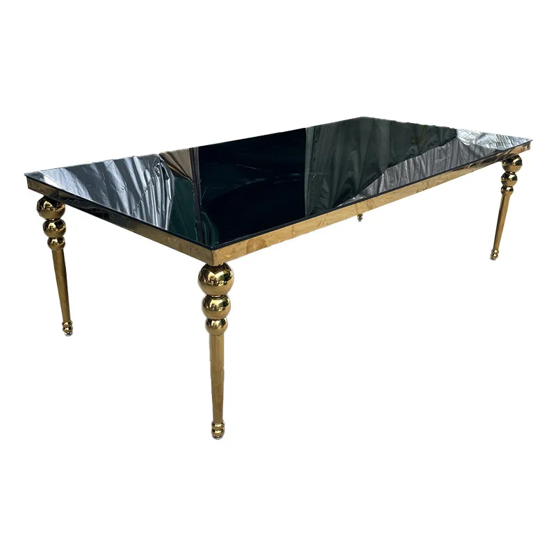 

Factory Direct Sales Modern Bamboo Wedding Dining Table Hotel Banquet Table Rectangular Table Wholesale