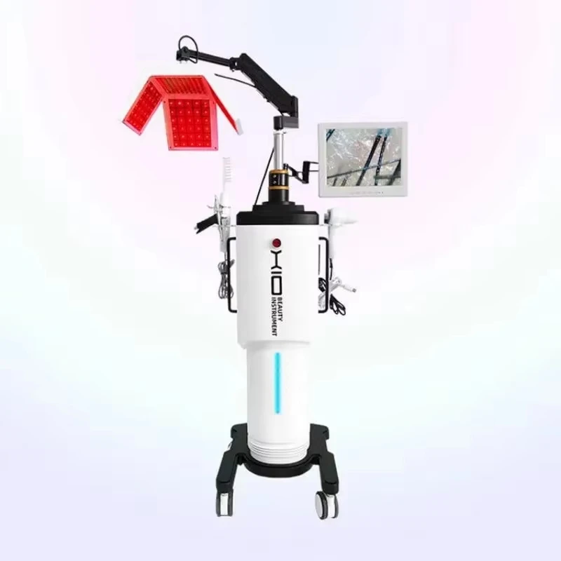 Multifunctional 650nm  Hair Growth Machine 200X Scalp Detector Ozone HighFrequency Comb Oxygen Spray Gun Phototherapy Brush Hair