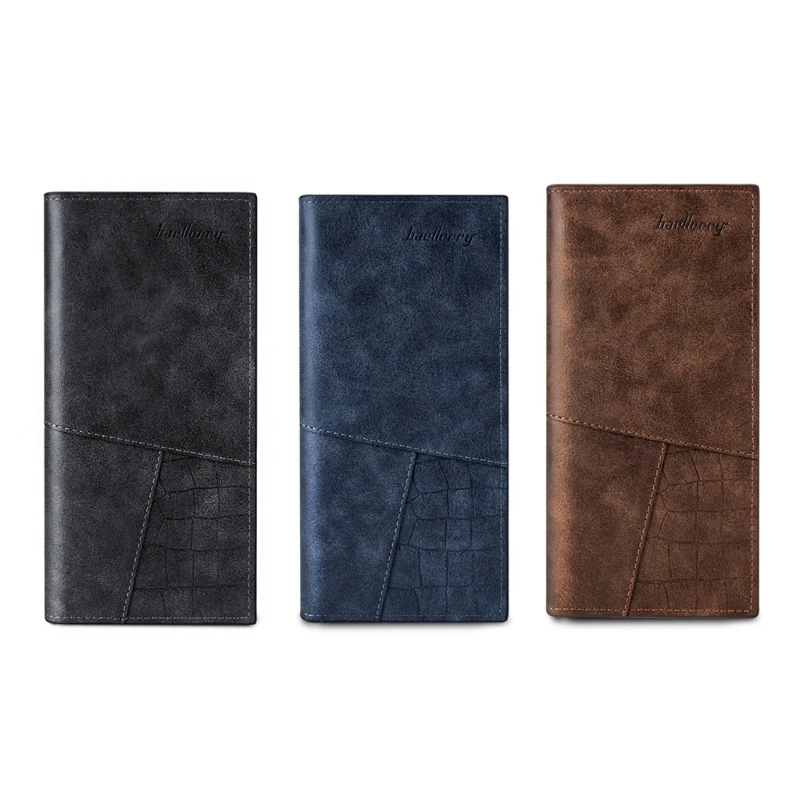 Stylish Multi Slot Zipper Men's Long Wallet Card Purse Perfect for Business Professionals and Executives