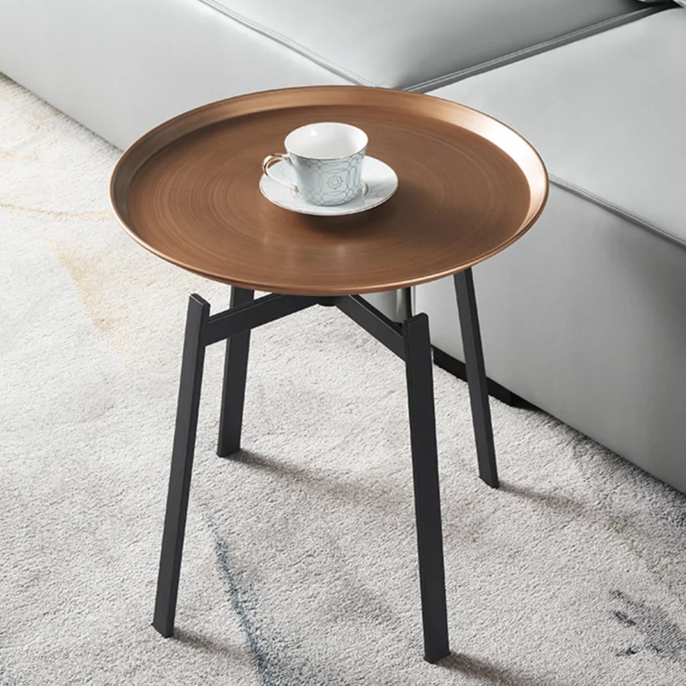 Modern Design Furniture Living Room Round Metal Center Table Coffee Table Small Bedside Table Nightstand