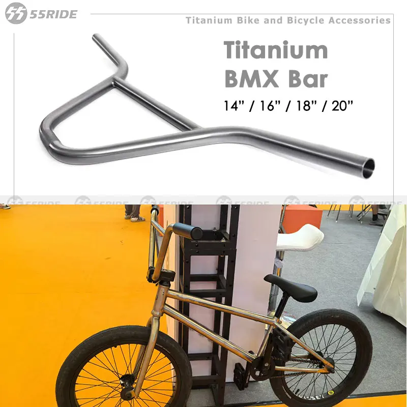 

Легкий титановый руль для велосипеда BMX, 14 дюймов, 16 дюймов, 18 дюймов, 20 дюймов, руль для уличного скалолазания BMX, велосипед для взрослых, велосипедные рули