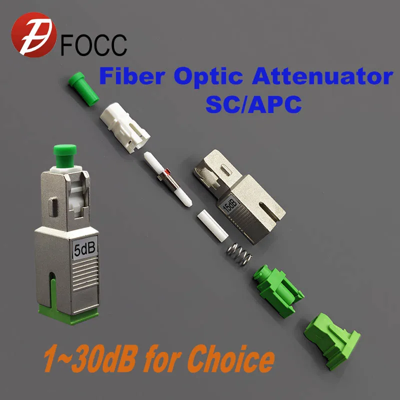 10pcs-sc-apc-single-mode-male-female-fixed-attenuator-low-insertion-loss-1-30db-sm-9-125-ftth-connector-plug-in-flange-coupler