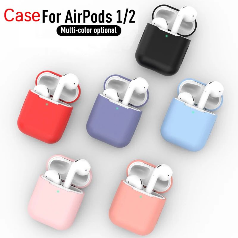 Miękkie silikonowe etui na słuchawki Airpods 1/2 ochronne kompatybilne z Bluetooth bezprzewodowe etui na słuchawki do Apple Air Pods etui z funkcją ładowania