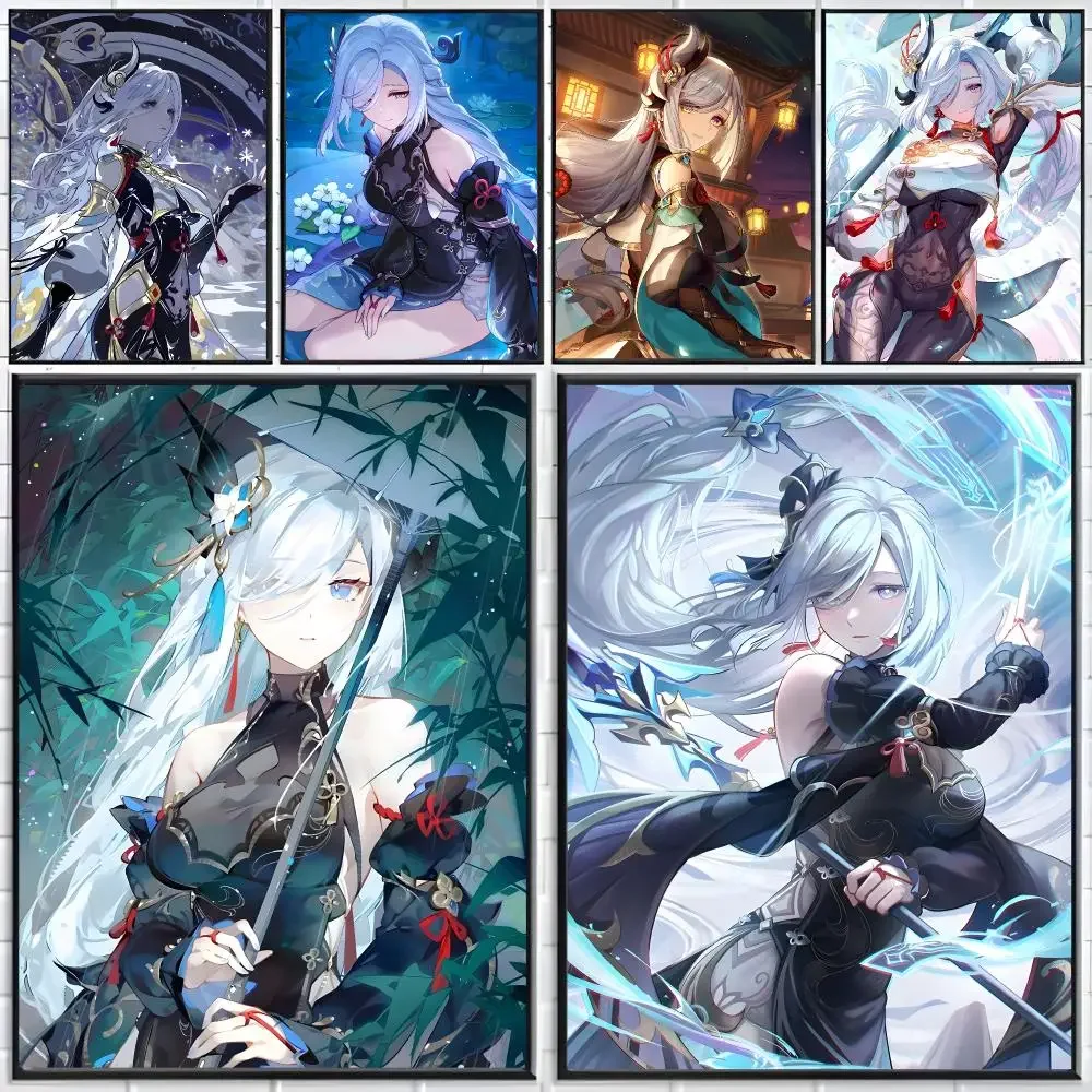Hot Game G-Genshin I-Impact S-Shenhe Charming Poster Distinct Home Decor Concepts Chic Indoor Art Pieces