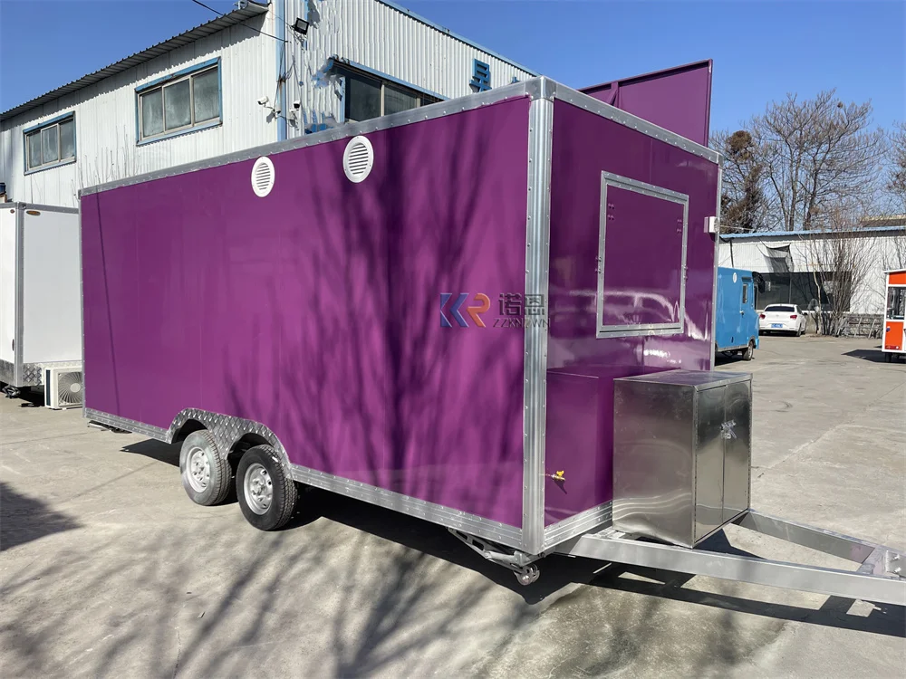 Street Mobile Food Trailer Customized Fully Kitchen Equipment Pizza Kiosk Concession  Food Truck Carts