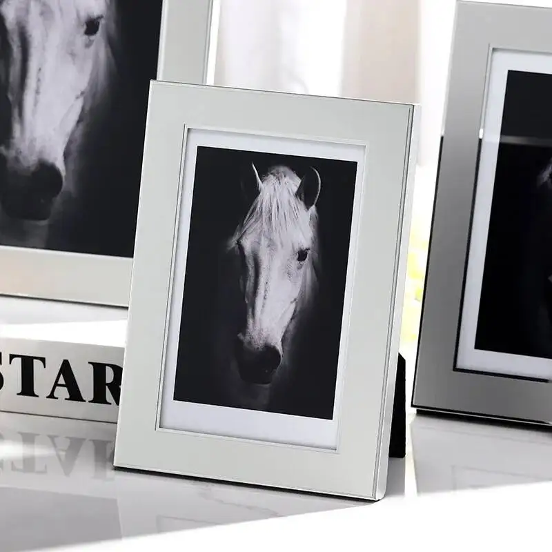Aluminum Alloy Photo Frame, Vintage Certificate Holder, Elegant Metal Display Stand, Home Decor Picture, Minimalist, Creative