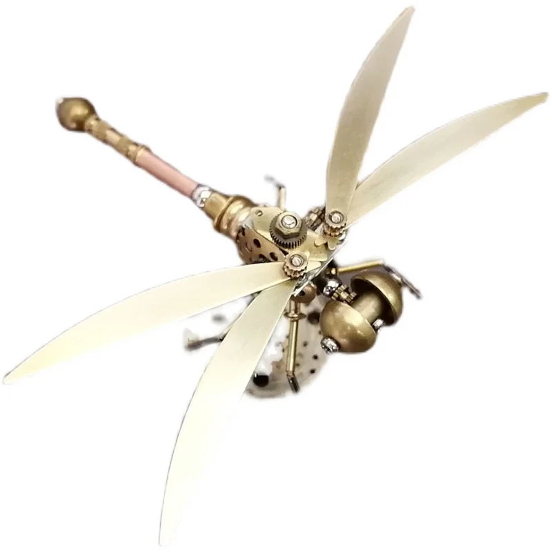 

3D mechanical insect all metal small dragonfly punk style metal model handcrafts ornaments- Finished Product