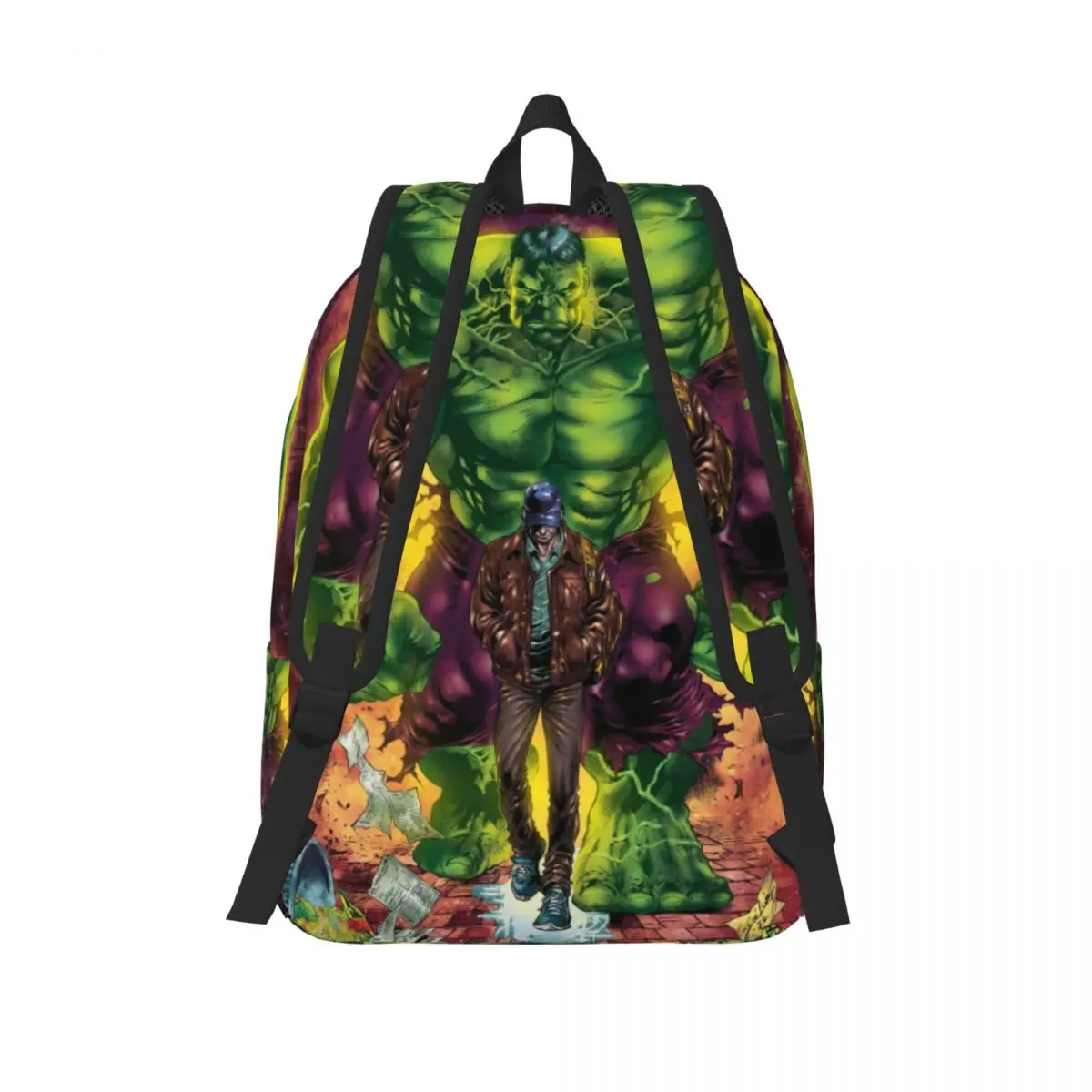 Mondo personalizzato Zaino in tela Hulk per uomo donna borsa da scuola universitaria impermeabile stampa Bookbags