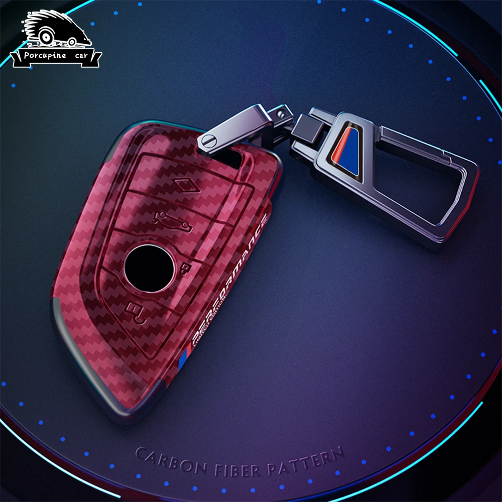 ABS Carbon Fiber Style Car Key Case Cover Shell Fob For BMW X1 X3 X5 X6 G20 G30 G01 G02 G05 F15 F16 G11 F48 1 3 5 6 7 8 Series