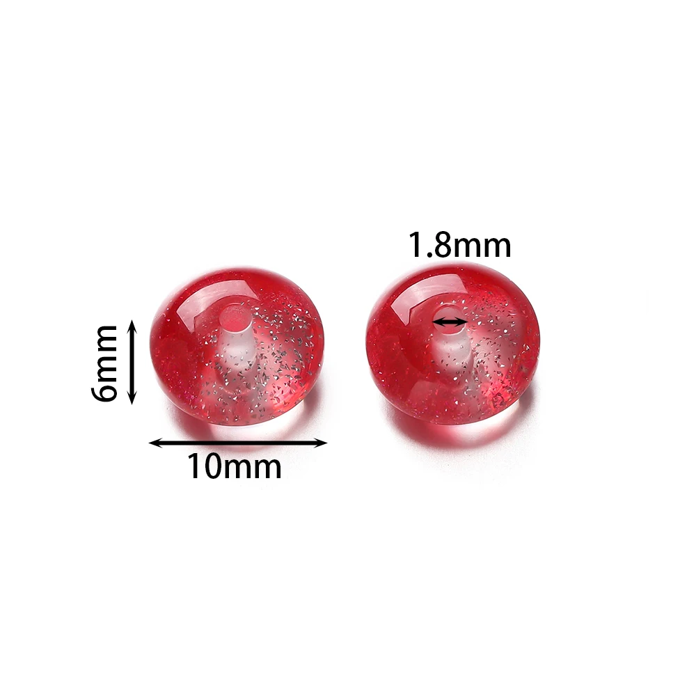 10pcs 6*10mm Resin Colored Abacus Shaped Beads Loose Spacer Beads for Jewelry Making DIY Bracelet Necklace Charms Accessories