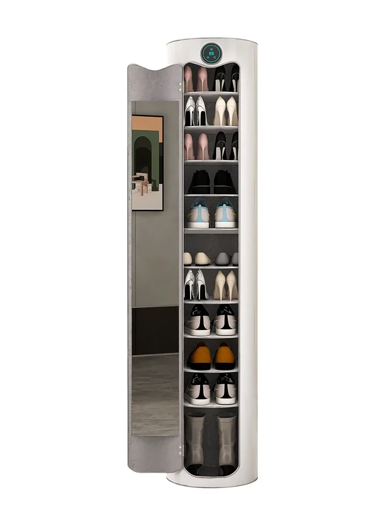 Rotating cabinet household intelligent sterilization cylindrical vertical shoe rack porch new style