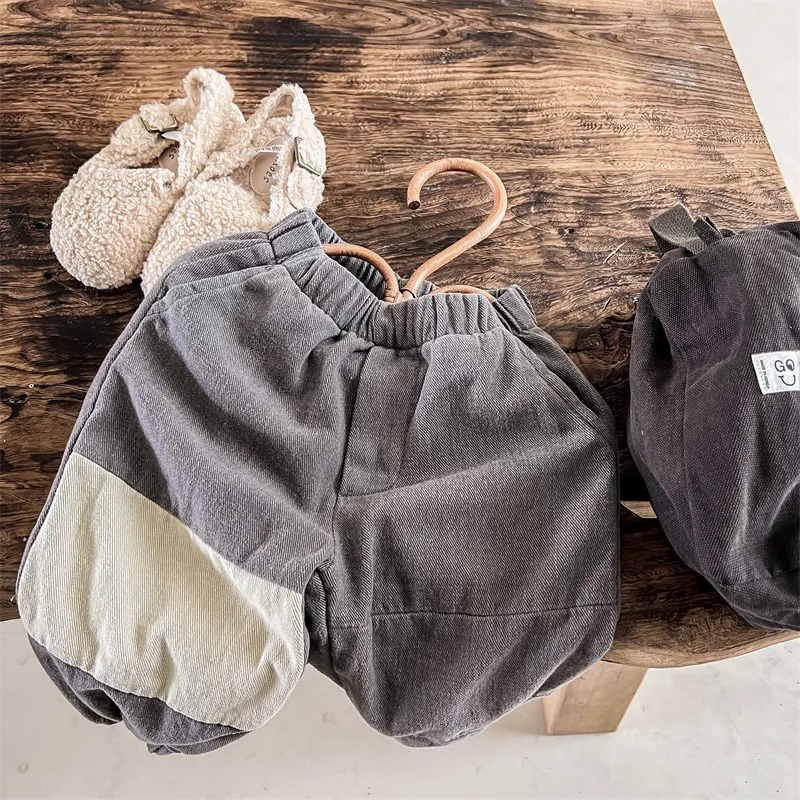 Pantalones bombachos para niños y niñas, pantalón holgado de algodón con bolsillo, informal, largo, ropa infantil, novedad de otoño, 2024