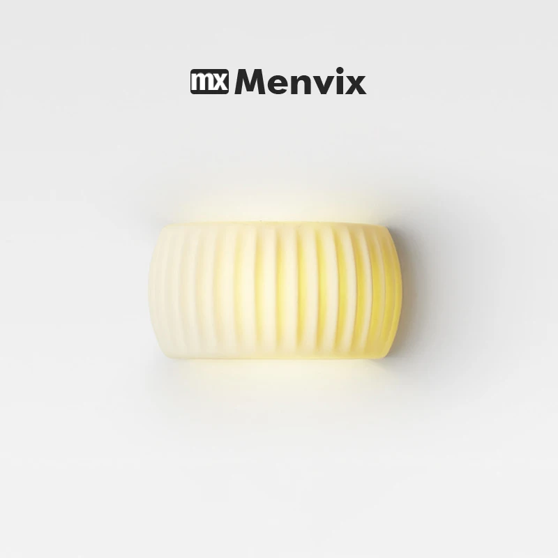 Menvix Modern Design Nordic Wall Lamp Minimalist Resin Material Pumpkin Shape Sconce Light Corridor Bedroom Decoration Lustres