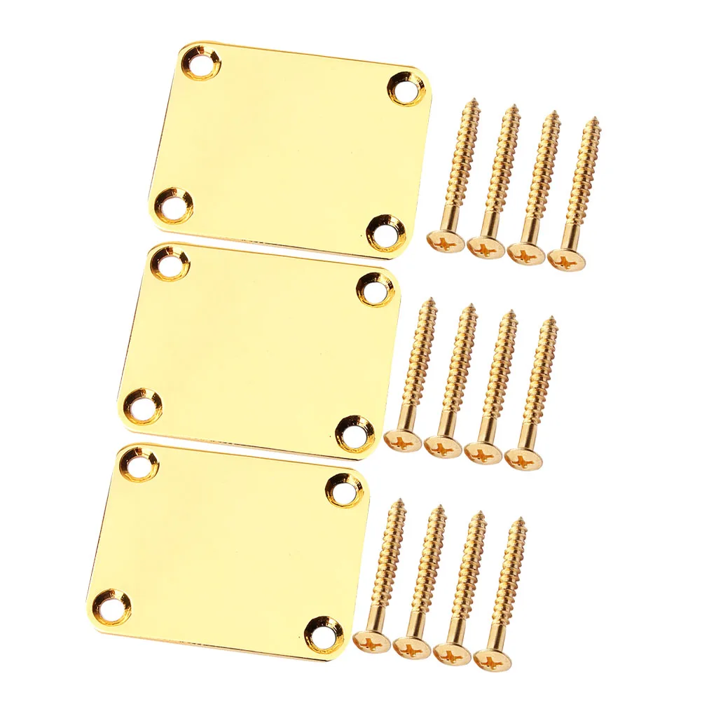 

3 Pcs Neck Connection Plate Guitar Parts Electric Bass Accessories Joint Bushing