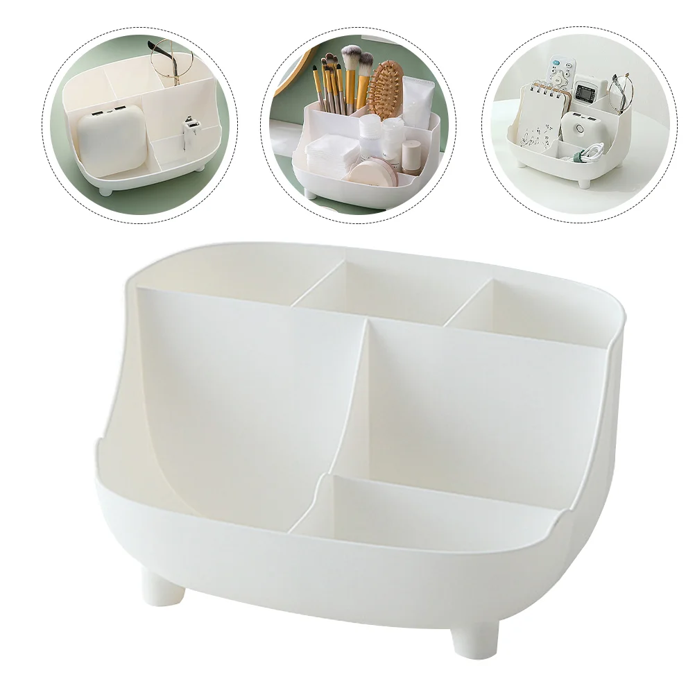 Desktop Storage Box Modern Style Stationery Holder Organizer Multi-function Phone Stand Plastic Office Container