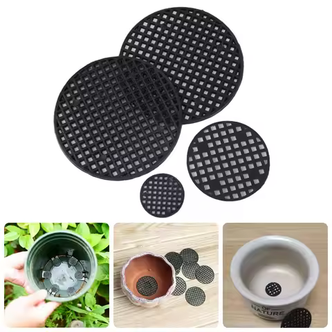 50Pcs Flowers Pot Drainage Hole Grid Mats Diameter 2.5/4.5/7.5cm Round Bonsai Planter Bottom Mesh Pads Plants Ventilation Trays