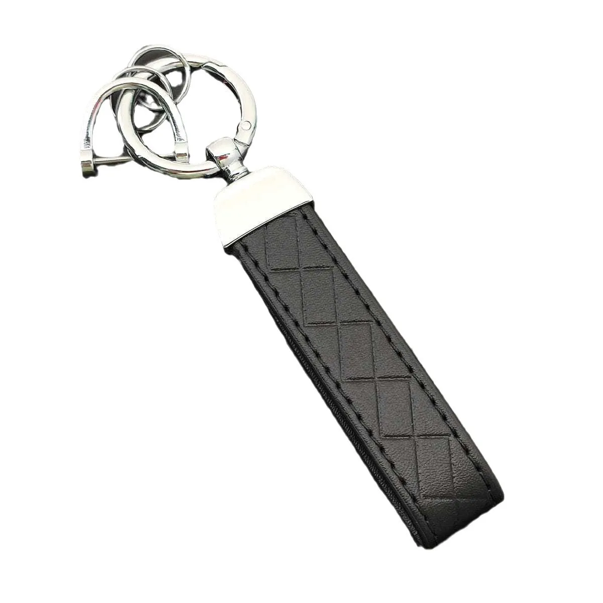 

Trendy Brand Fashionable Diamond Grid Patterned Metal Leather Car Keychain Pendant Bag Accessories Multi Colored Exquisite
