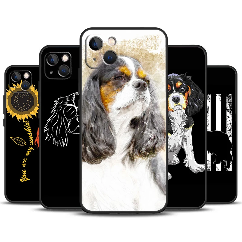 Funda de teléfono Cavalier King Charles Spaniel Dog para iPhone, 11, 12, 13, 14, 16, 15 Pro Max, Mini, 7, 8 Plus, X, XR, XS Max