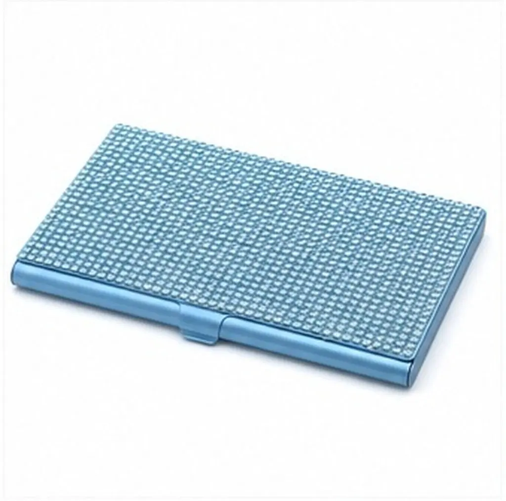 Slim Metal Business Card Holder Rhinestone Decorative Card Case for Women Credit Id Cards Office Business Events Travel Gift
