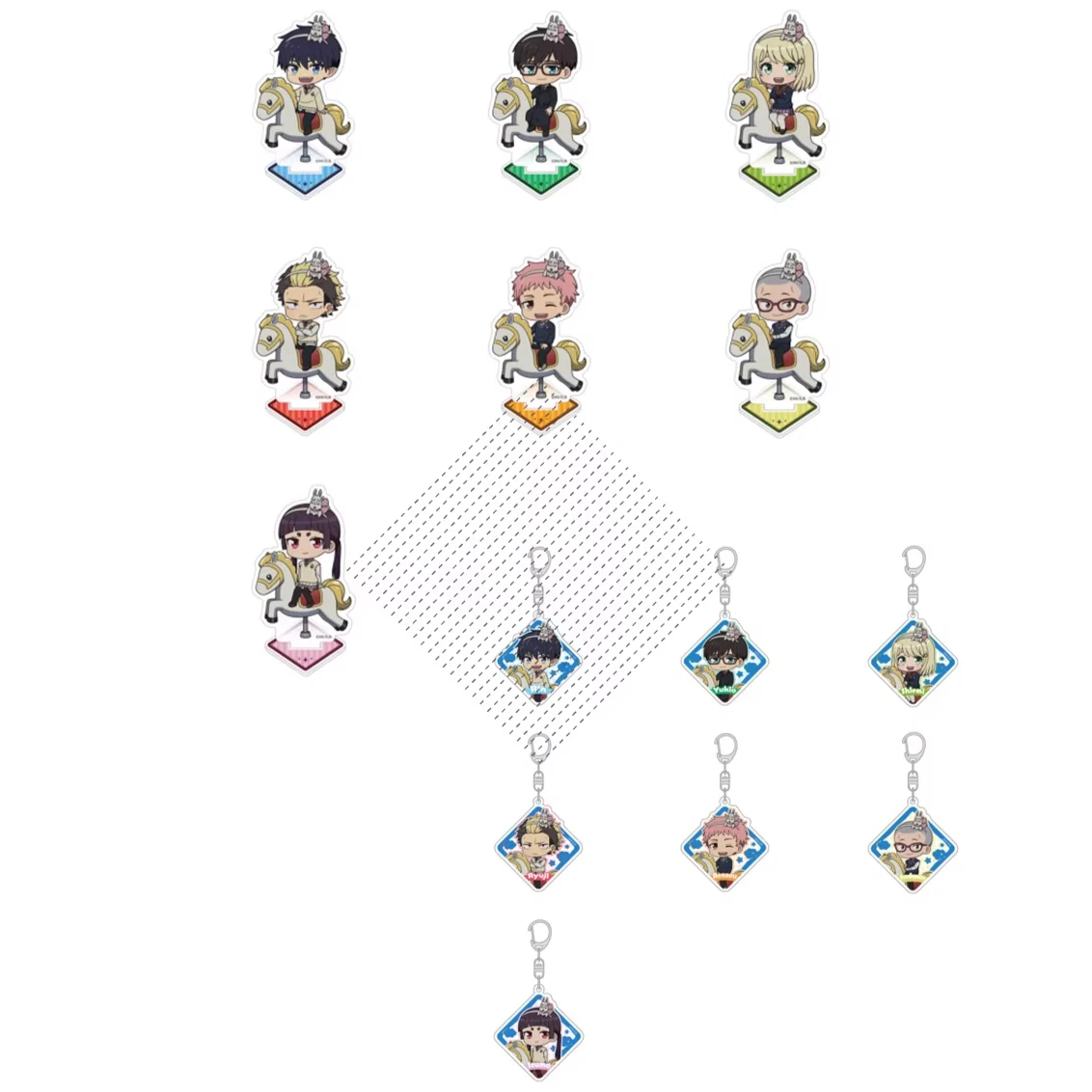 Jeu Yukio Okumura Rin Shima Renzou Kamiki Izumo Moriyama Shiemi, support en acrylique, poupée, porte-clés Anime, jouet Cosplay, cadeau