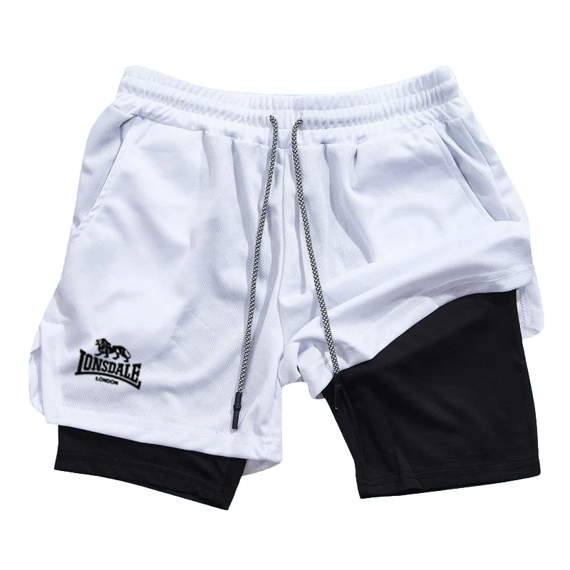 

Summer casual sports shorts 2026 men's quick drying breathable fitness training shorts, fashionable 2-in-1 jogging pants