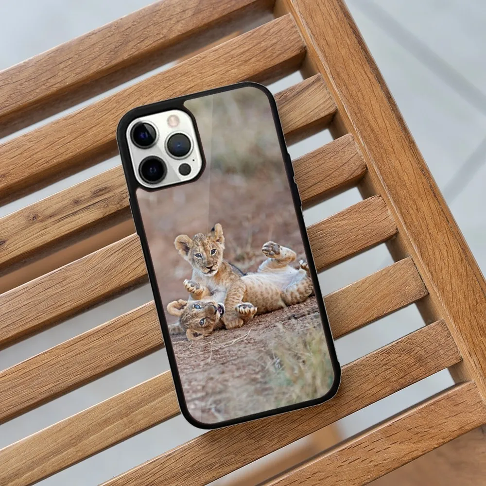 Cute Lion cub Phone Case For iPhone 16,15,14,13,12,11,Plus,Pro,Max,Mini Magsafe Magnetic Wireless Charging image 6