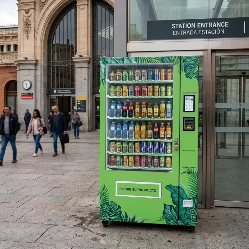 Smart Vending Machine Custom Kiosk 7.1inch Touch Screen 60 Channels Cashless AI SDK Cloud-Based Remote Monitoring for Retail