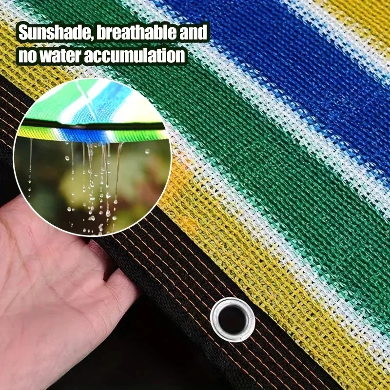 High Density Striped Sun Shade Net Breathable Mesh All Weather Durable Cooling Canopy For Patio Garden Carport Greenhouse