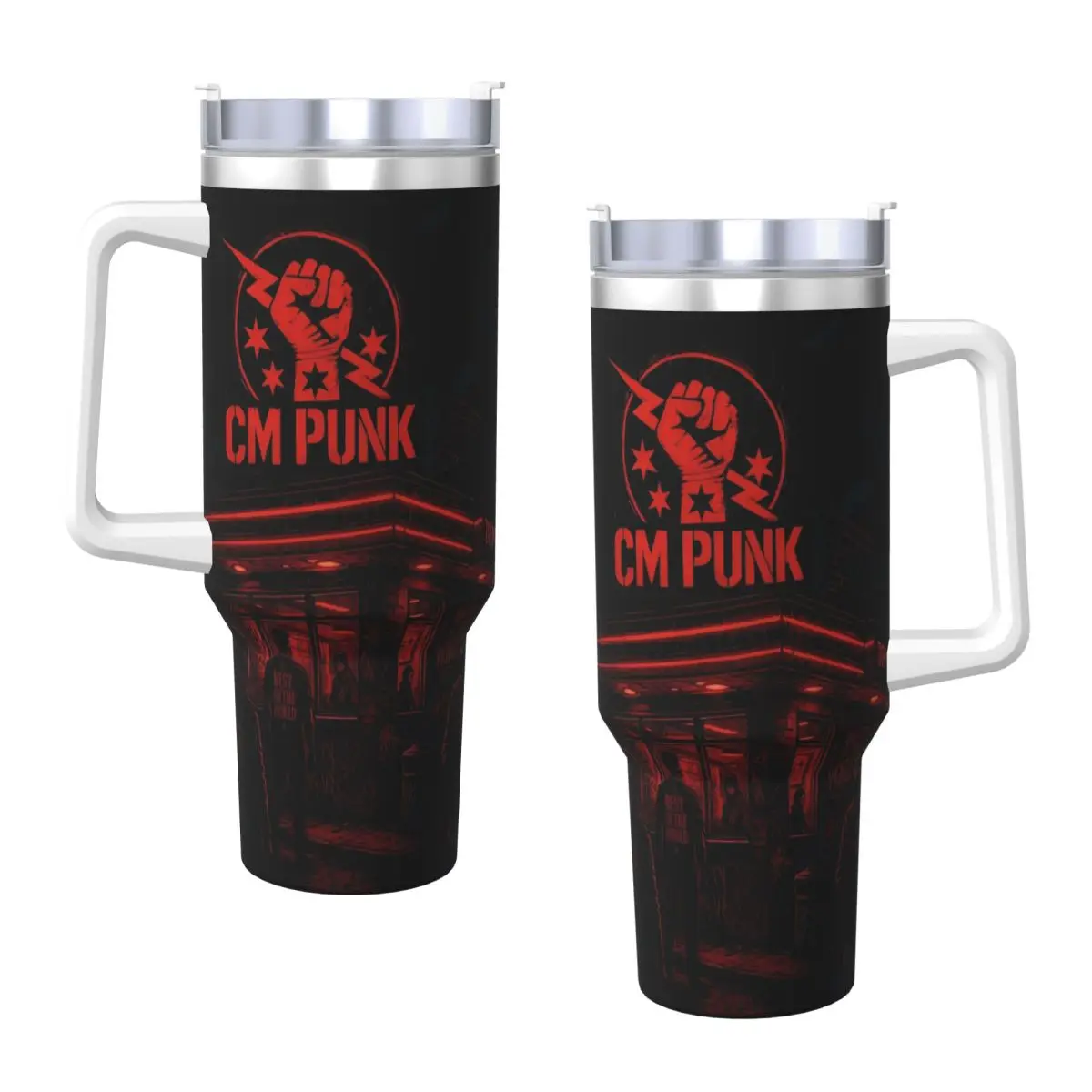 

CM Punk Wrestling Tumbler Cold Drink Water Bottle Insulated Stainless Steel Thermal Cups Graphic Camping Car Mugs