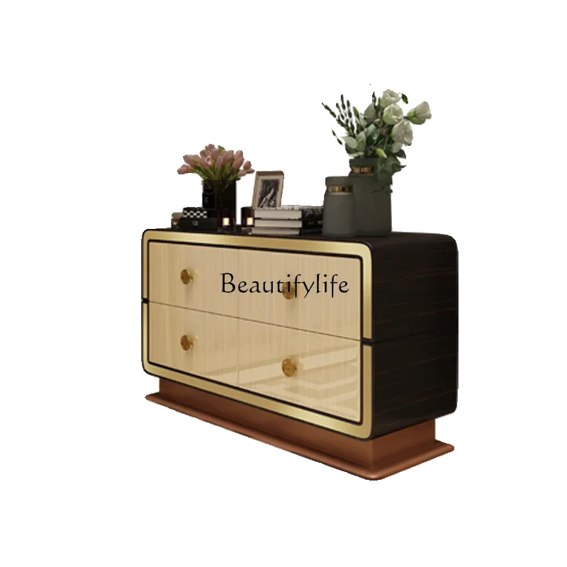 

yj21 Italian light luxury porch cabinet simple modern solid wood storage drawer cabinet