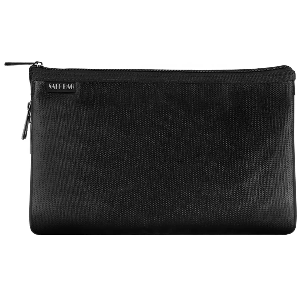 Silicone Coated Fireproof Money Bag Three Layer Fiberglass Document Storage Pouch Zipper Closure Expandable