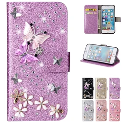 Luxury Glitter Flip Leather Wallet Case For Huawei P30 P40 Pro Psmart 2019 2021 Case