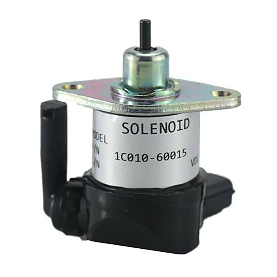 Shut Off Solenoid Valve 1C010-60015 Aluminum Alloy Fuel Shutdown Valve For Kubota V1505 V3300 DC12V Flameout Switch