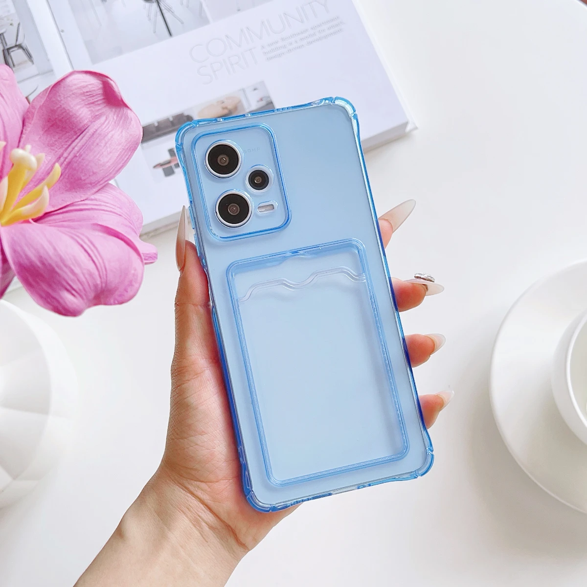 

Luxury Clear Shockproof Card Slot Bag Phone Case For iPhone 11 12 13 14 Pro Max 15 16 7 8 Plus SE4 Transparent Soft TPU Cover