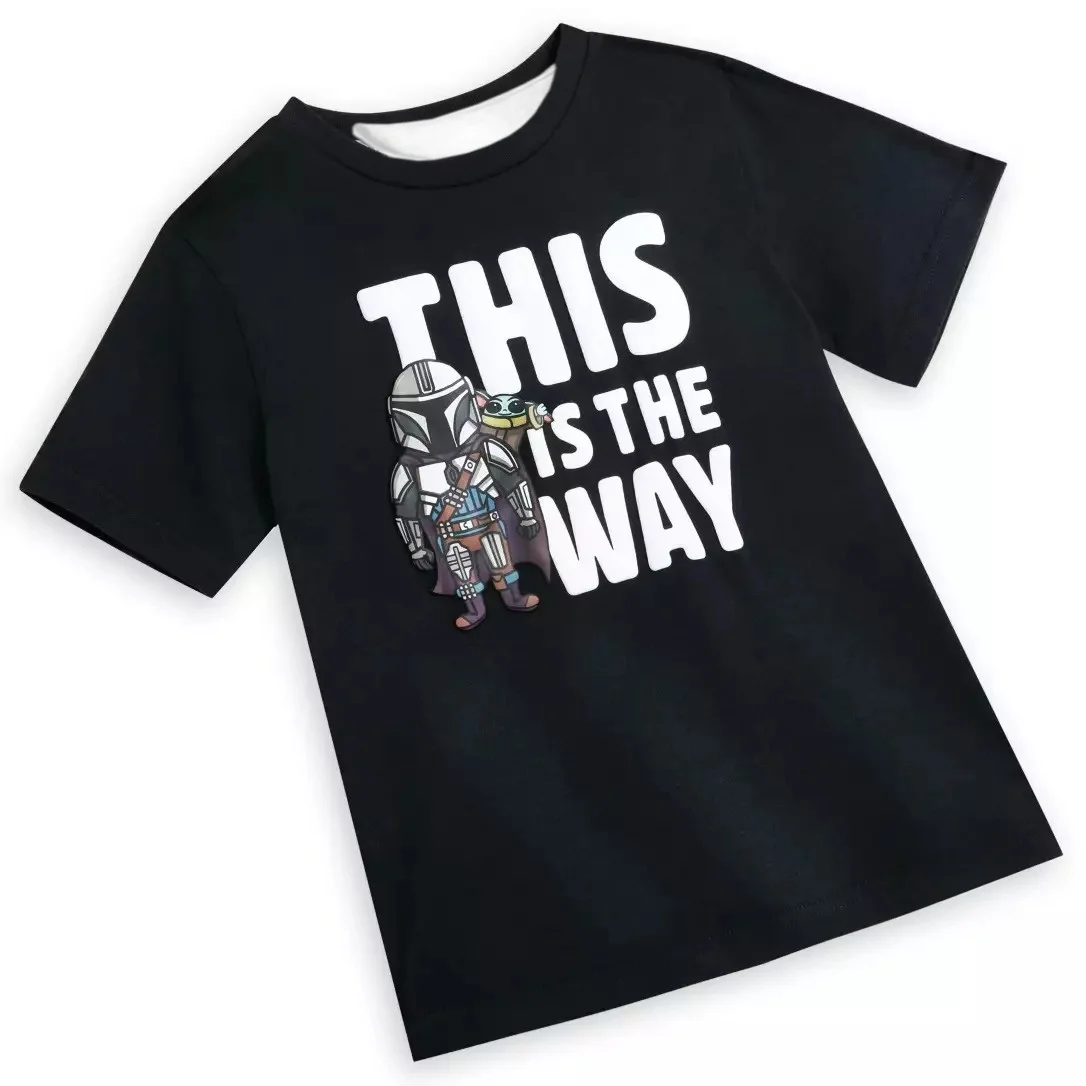 Camiseta con estampado 3D de Disney Star Wars_The Mandalorian, pantalón corto informal para niños, Top transpirable y de secado rápido, novedad de 2026