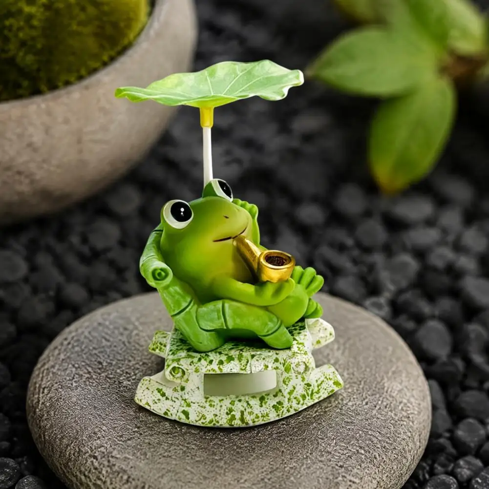 Lotus Leaf Shade Decor Cute Desk Ornaments Frog Panda Figurine Cute Resin Bobble Chair Decor Lotus Leaf Design Ornament Stress