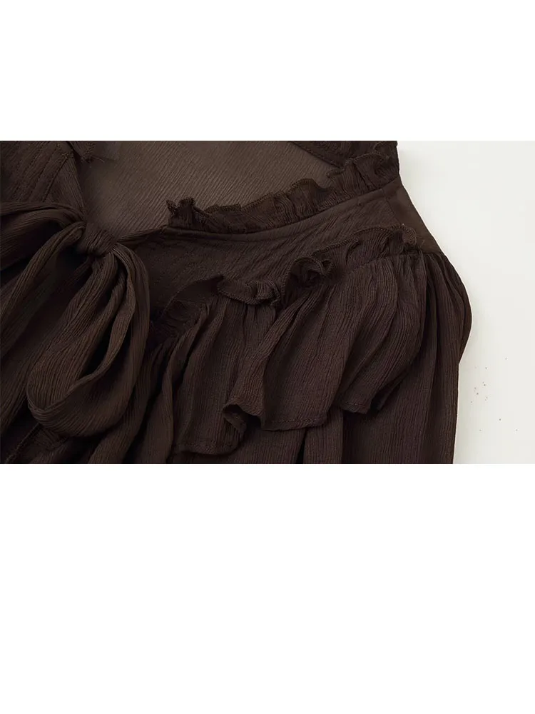 HH 2026 printemps été nouveau femmes couches drapé Blouse fluide minceur polyvalent bureau Chic longue chemise de créateur surélevée