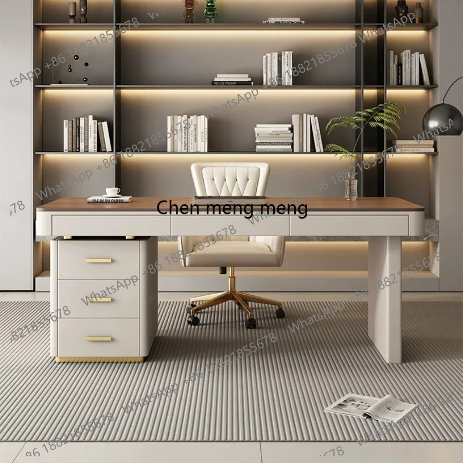 

High-end Minimalist Office Desk Solid Wood Modern Designer Office Desk Luxury Wide Office Furniture Scrivanie Per Ufficio