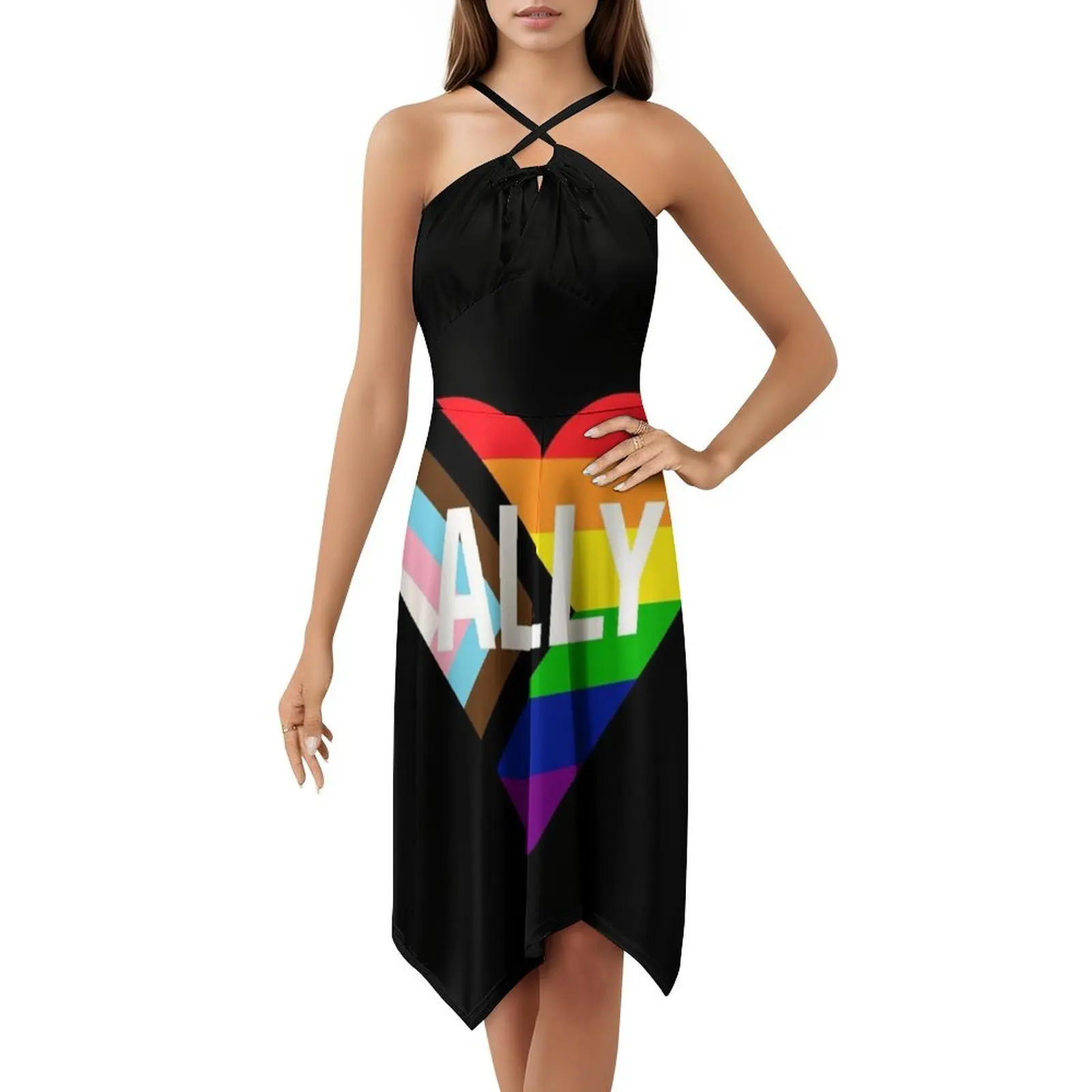 التقدم فخر العلم القلب حليف بوهو شيك فستان أنيق موضة شاطئ حفل زفاف ثوب فخر Lgbt Lgbtq التقدم مثلي الجنس قوس قزح #5