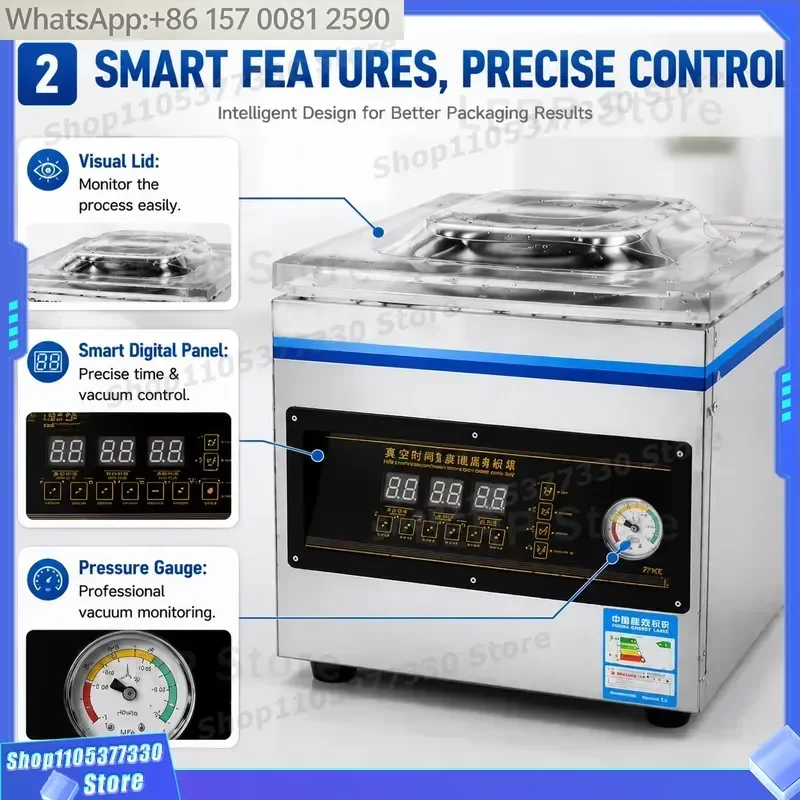 DZ-280 Durable Portable Compact Automatic High Productivity Heat Sealer Vacuum Packing Machine Film for Small Business Home