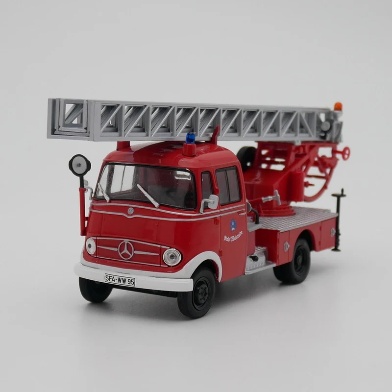 Diecast Ixo Escala 1:43 BENZ-Benz L319 Mercedes-Benz Escada de motor de incêndio Modelo de carro de liga Brinquedo colecionável Presente Exibição de lembrança