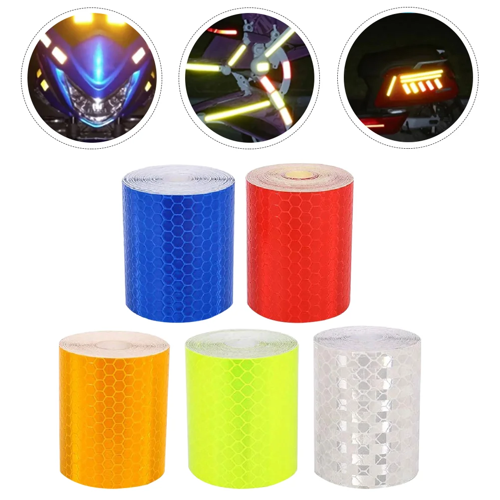 

5 Rolls Reflective Stickers Car Mountain Bike Simple Strip Multi-purpose Warning Auto Luminous