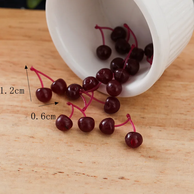 100 TEILE/LOS DIY Simulation Kirsche Miniatur Obst Dekorative Für Puppenhaus Zubehör Küche Spielen Spielzeug Hause Dekoration Geschenke – Detail 11