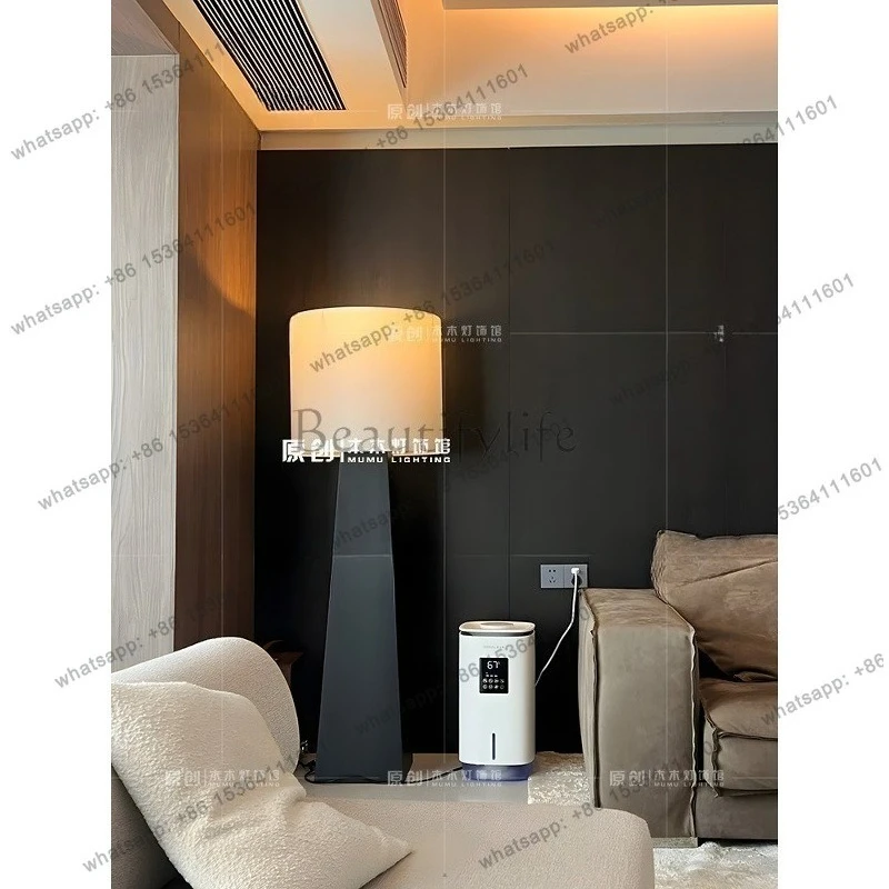 Medieval floor-to-ceiling luminous ornament  sofa side, high-end atmosphere, retro Italian minimalist wabi-sabi style